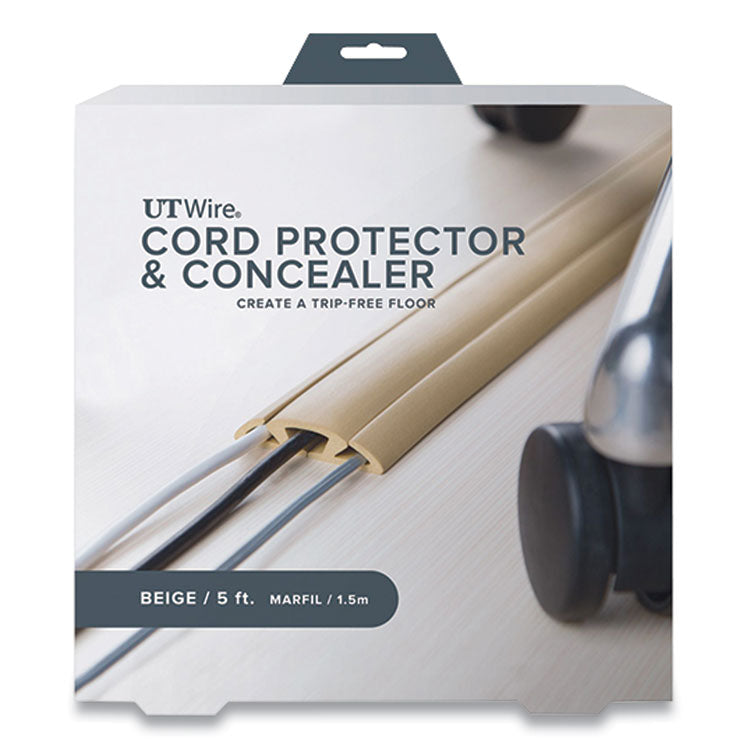 UT Wire® Cord Protector and Concealer, 2.6" x 5 ft, Beige (RBOUTWCP501BG)