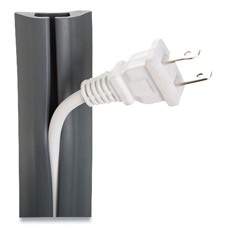 UT Wire® Compact Cord Protector and Concealer, 1.6" x 5 ft, Gray (RBOUTWCPM5GY) Each