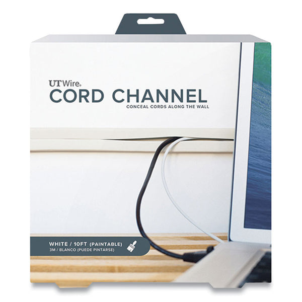 UT Wire® Cord Channel, 1" x 10 ft, White (RBOUTWCC1001WH)