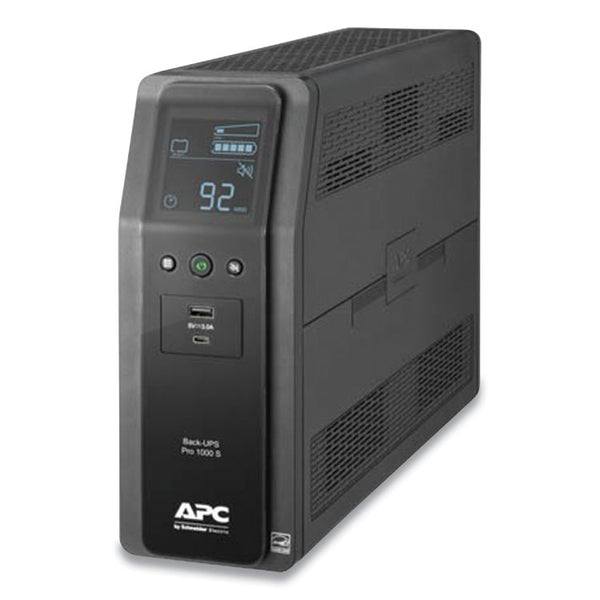 APC® BR1000MS Back-UPS PRO BR Series SineWave Battery Backup System, 10 Outlets, 1,000 VA, 1,080 J (SEUBR1000MS) Each