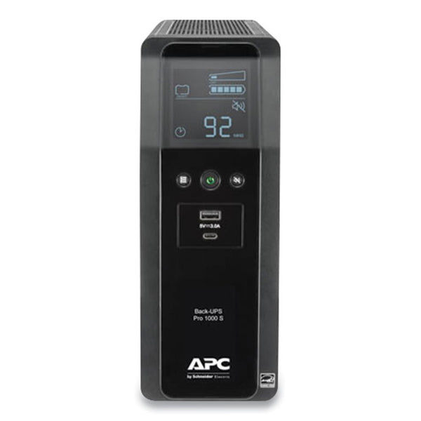 APC® BR1000MS Back-UPS PRO BR Series SineWave Battery Backup System, 10 Outlets, 1,000 VA, 1,080 J (SEUBR1000MS) Each