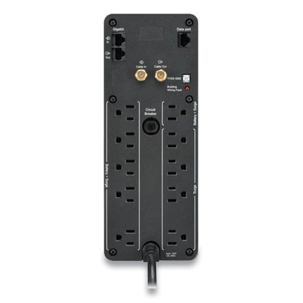 APC® BR1350MS Back-UPS PRO BR Series SineWave Battery Backup System, 10 Outlets, 1,350 VA, 1,080 J (SEUBR1350MS)