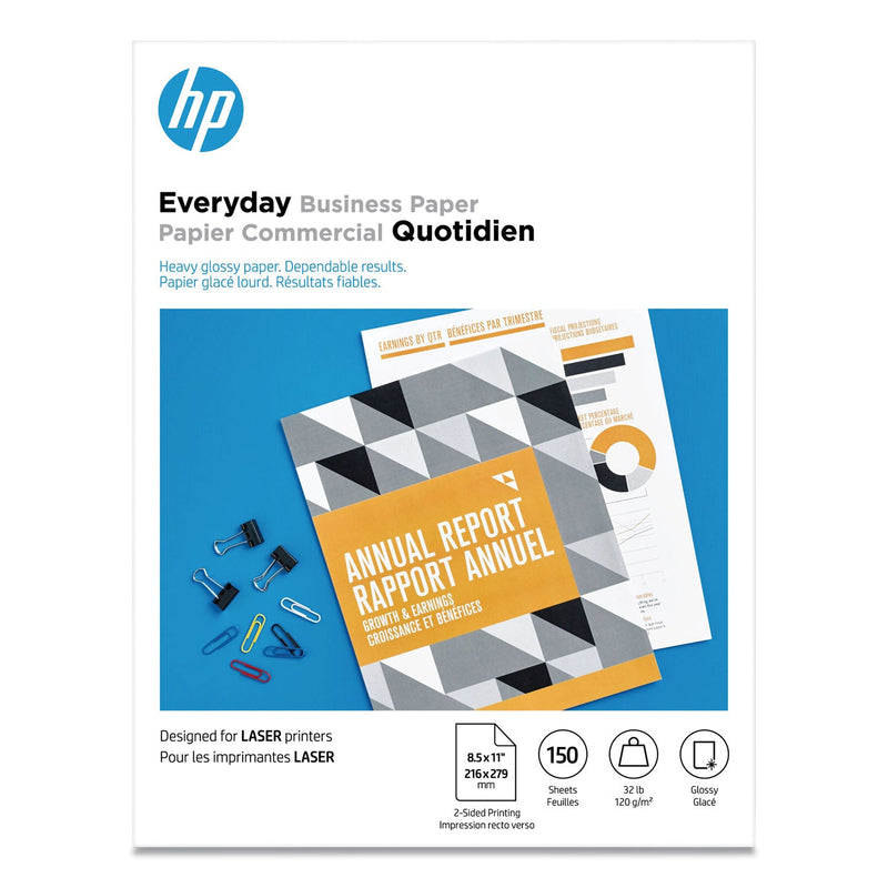 HP Everyday Business Paper, 32 lb Bond Weight, 8.5 x 11, Glossy White, 150/Pack (HEW4WN08A)