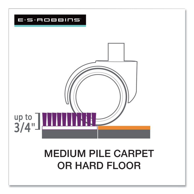 ES Robbins® Floor+Mate, For Hard Floor to Medium Pile Carpet up to 0.75", 36 x 48, Clear (ESR121441)