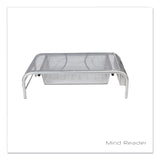 Mind Reader Raise Metal Mesh Monitor Stand with Drawer, 20" x 12" x 5.75", Silver, Supports 25 lbs (EMSMMSIL) Each
