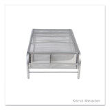 Mind Reader Raise Metal Mesh Monitor Stand with Drawer, 20" x 12" x 5.75", Silver, Supports 25 lbs (EMSMMSIL) Each