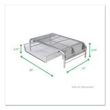 Mind Reader Raise Metal Mesh Monitor Stand with Drawer, 20" x 12" x 5.75", Silver, Supports 25 lbs (EMSMMSIL) Each