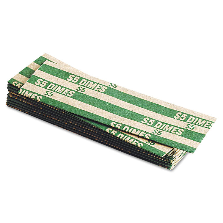 Pap-R Products Flat Coin Wrappers, Dimes, $5, 1000 Wrappers/Box (CTX30010) Box of 1000
