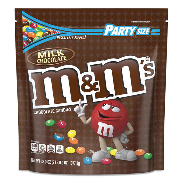 M & M's® Milk Chocolate Candies, Milk Chocolate, 38 oz Bag (MNM55114)
