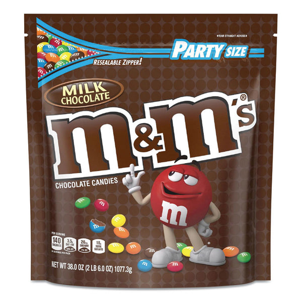 M & M's® Milk Chocolate Candies, Milk Chocolate, 38 oz Bag (MNM55114) Each