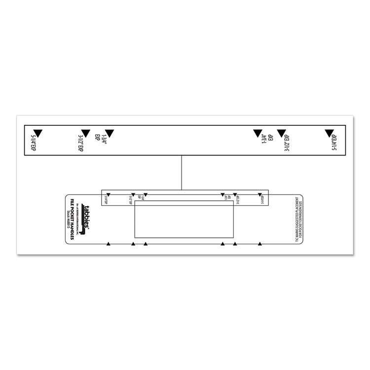 Tabbies® File Pocket Handles, 9.63 x 2, White, 4/Sheet, 12 Sheets/Pack (TAB68815) Pack of 48