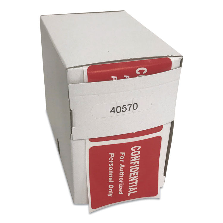 Tabbies® HIPAA Labels, CONFIDENTIAL For Authorized Personnel Only, 2 x 2, Red, 500/Roll (TAB40570) Roll of 500