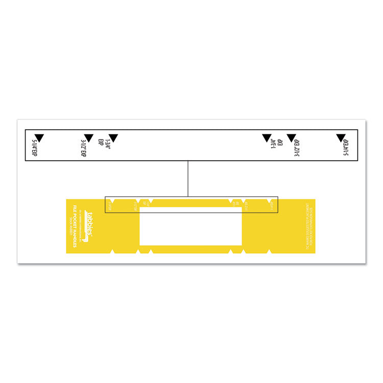 Tabbies® File Pocket Handles, 9.63 x 2, Yellow/White, 4/Sheet, 12 Sheets/Pack (TAB68801) Pack of 48