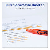 Avery® HI-LITER Desk-Style Highlighters, Fluorescent Orange Ink, Chisel Tip, Orange/Black Barrel, Dozen (AVE24050)