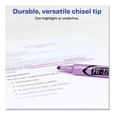 Avery® HI-LITER Desk-Style Highlighters, Fluorescent Purple Ink, Chisel Tip, Purple/Black Barrel, Dozen (AVE24060)