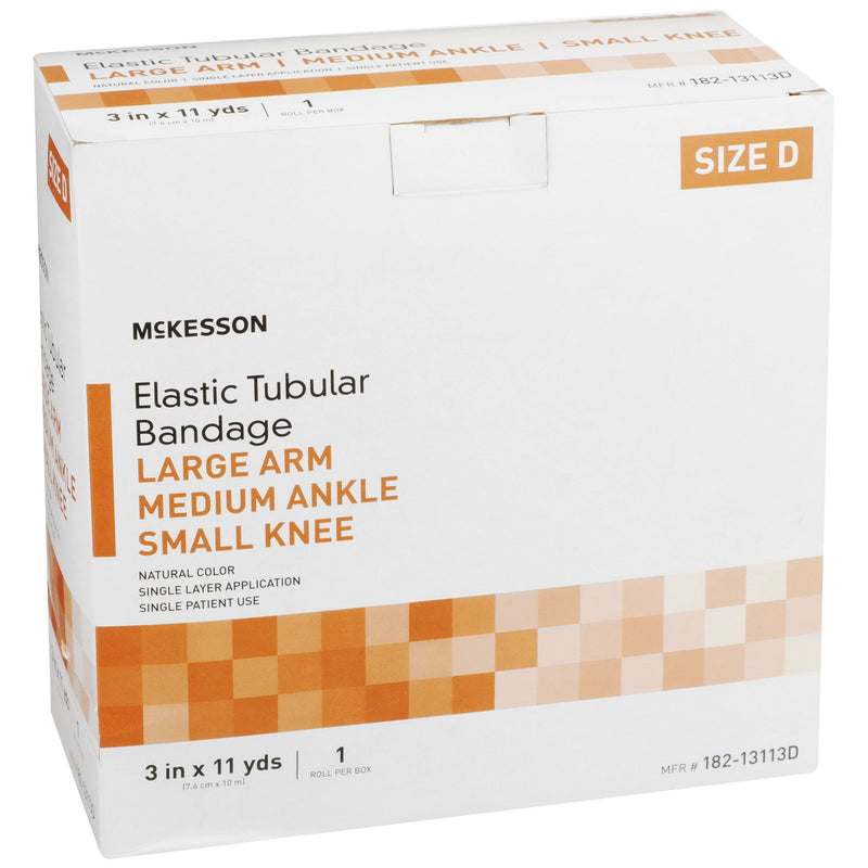 McKesson Spandagrip™ Elastic Tubular Support Bandage 3 Inch X 11 Yard Large Arm / Medium Ankle / Small Knee Pull On Natural NonSterile Size D Standard Compression (1112851_CS) 18/CS