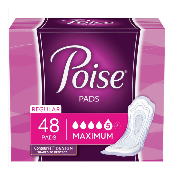 Poise® Fresh Protection™ Bladder Control Pad 12.2 Inch Length Heavy Absorbency Sodium Polyacrylate Core One Size Fits Most (1163800_PK) 48/PK