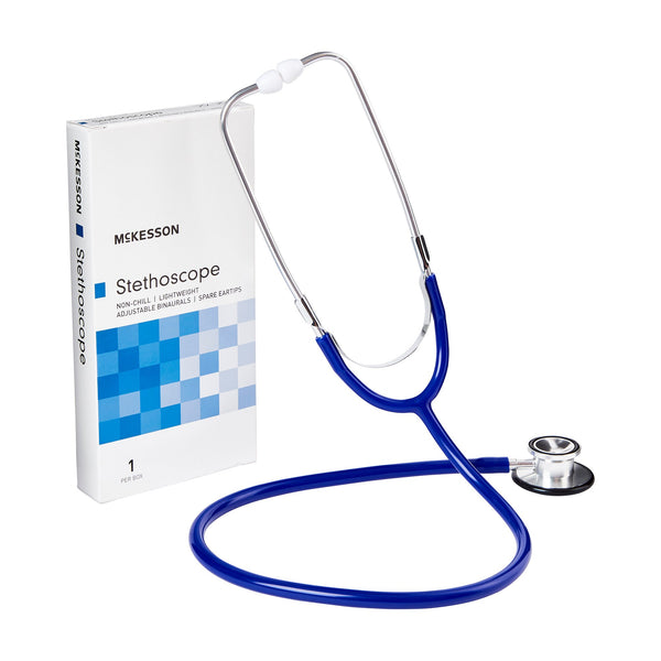 McKesson General Exam Stethoscope Royal Blue 1-Tube 22 Inch Tube Double Sided Chestpiece (363748_EA) 1/EA