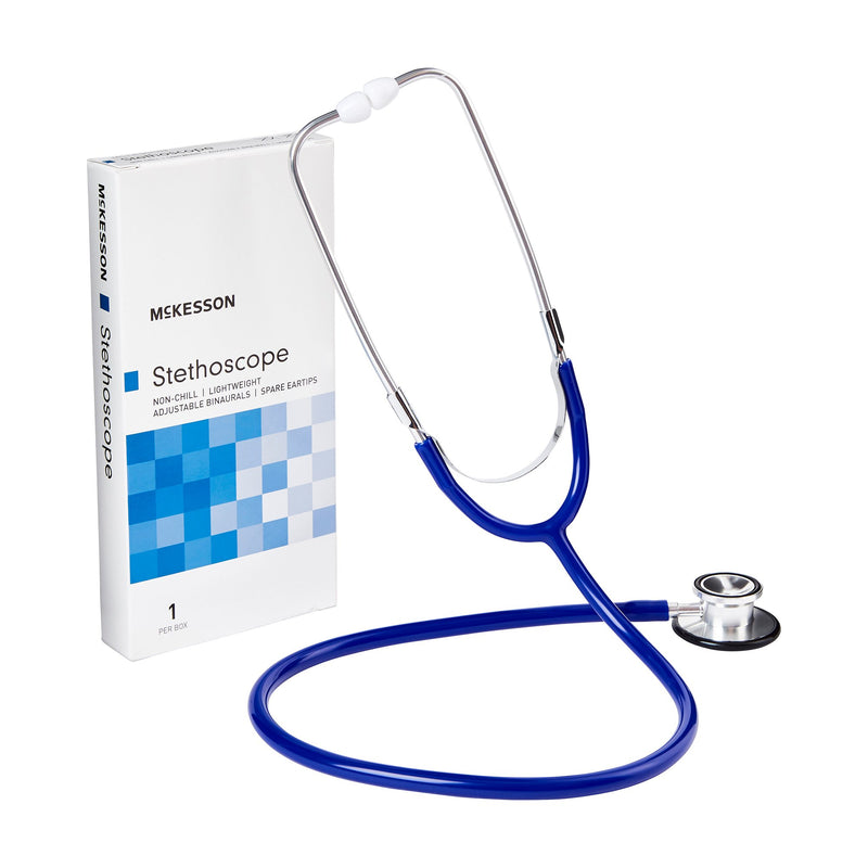 McKesson General Exam Stethoscope Royal Blue 1-Tube 22 Inch Tube Double Sided Chestpiece (363748_EA) 1/EA