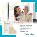 ComfortFoam™ Foam Dressing 8 X 8 Inch Without Border Film Backing Silicone Face Square Sterile (946536_BX) 5/BX