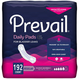 Prevail® Daily Pads Bladder Control Pad 11 Inch Length Heavy Absorbency Polymer Core One Size Fits Most (810355_CS) 192/CS