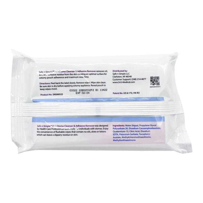 Safe n Simple™ Adhesive Remover Wipe 50 per Pack (704616_PK) 50/PK