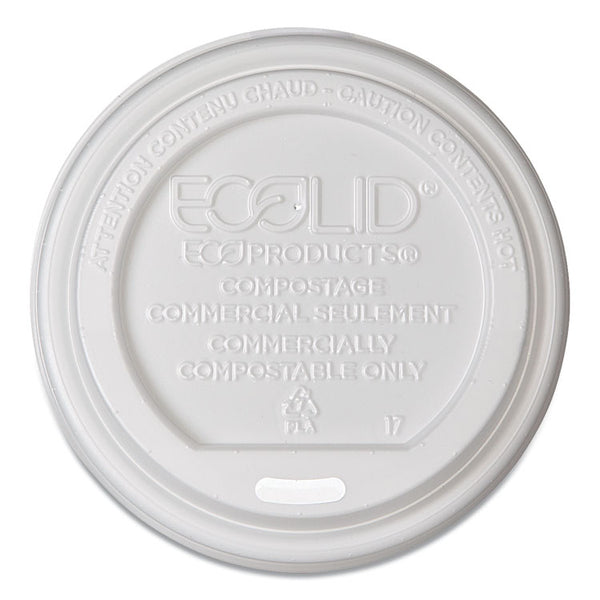 Eco-Products® EcoLid Renewable/Compostable Hot Cup Lids, PLA, Fits 8 oz Hot Cups, 50/Packs, 16 Packs/Carton (ECOEPECOLID8)