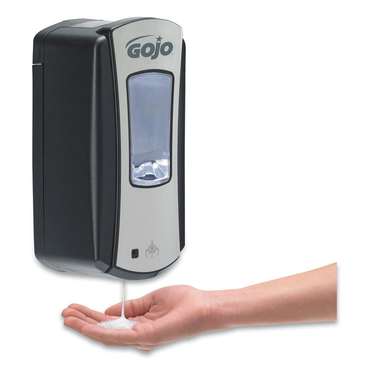 GOJO® LTX-12 Touch-Free Dispenser, 1,200 mL, 5.75 x 3.33 x 10.5, Brushed Chrome/Black (GOJ191904) Each