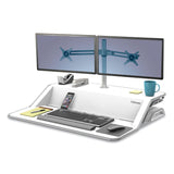 Fellowes® Lotus Dual Monitor Arm Kit, For 26" Monitors, Silver, Supports 13 lb (FEL8042901)