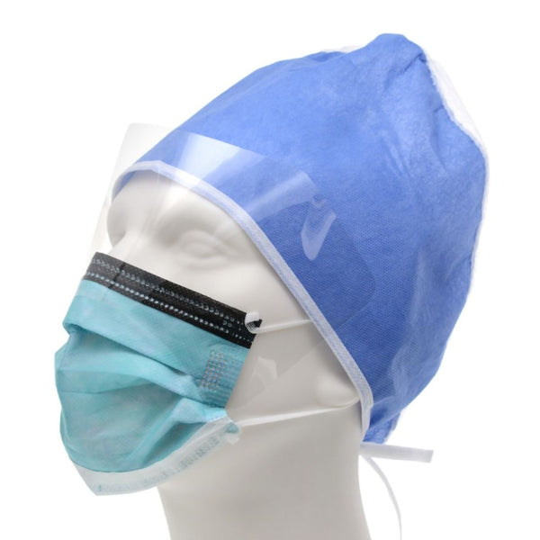 Cardinal Health™ Procedure Mask with Eye Shield Anti-fog Foam ASTM Level 3 Earloops One Size Fits Most (296230_CS) 100/CS