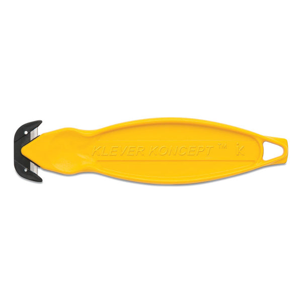 Klever Koncept™ Safety Cutter, 5.75" Plastic Handle, Yellow, 10/Pack (KLVKCJ2Y) Box of 500