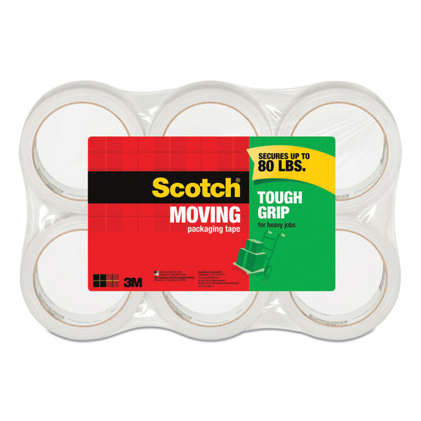 Scotch® Tough Grip Moving Packaging Tape, 3" Core, 1.88" x 43.7 yds, Clear, 6/Pack (MMM3500406)