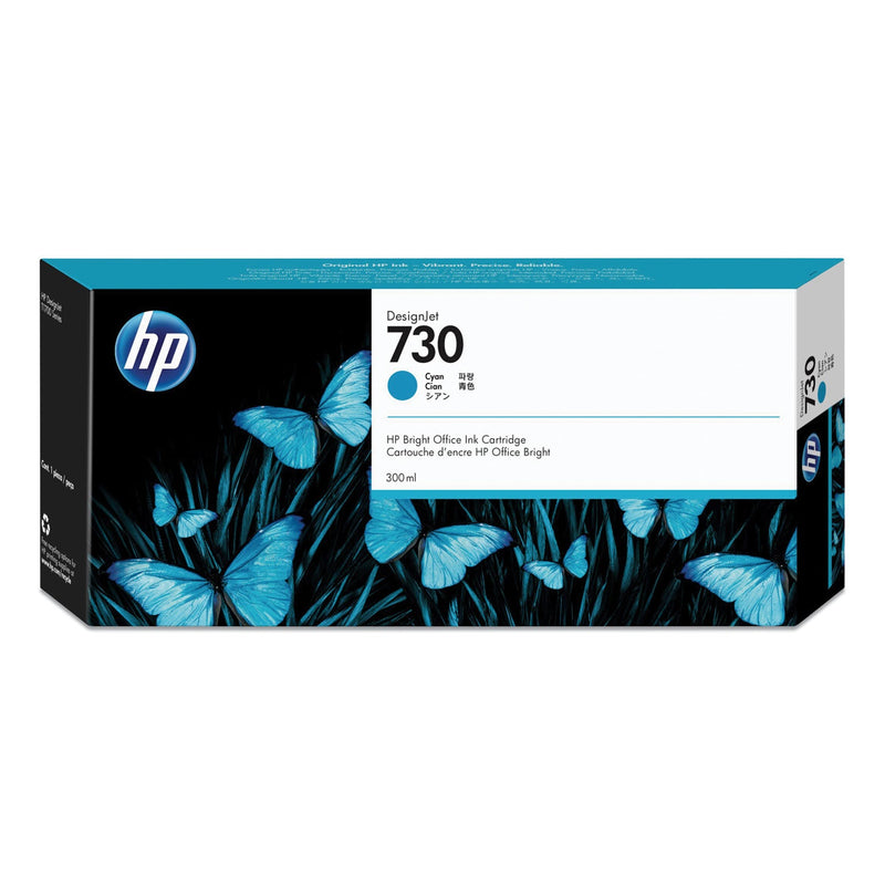 HP HP 730, (P2V68A) Cyan Original Ink Cartridge (HEWP2V68A) Each
