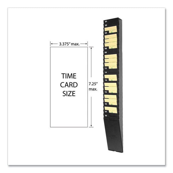 Lathem® Time Time Card Rack for 7" Cards, 25 Pockets, ABS Plastic, Black (LTH257EX)
