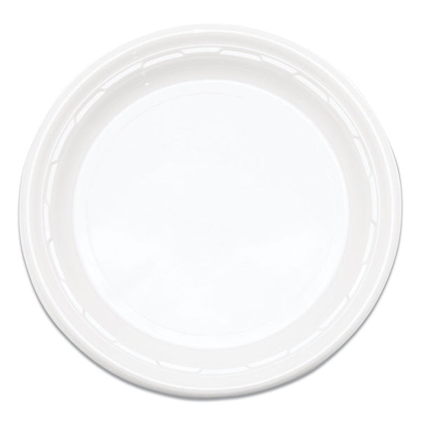 Dart® Famous Service Plastic Dinnerware, Plate, 6" dia, White, 125/Pack (DCC6PWFPK)