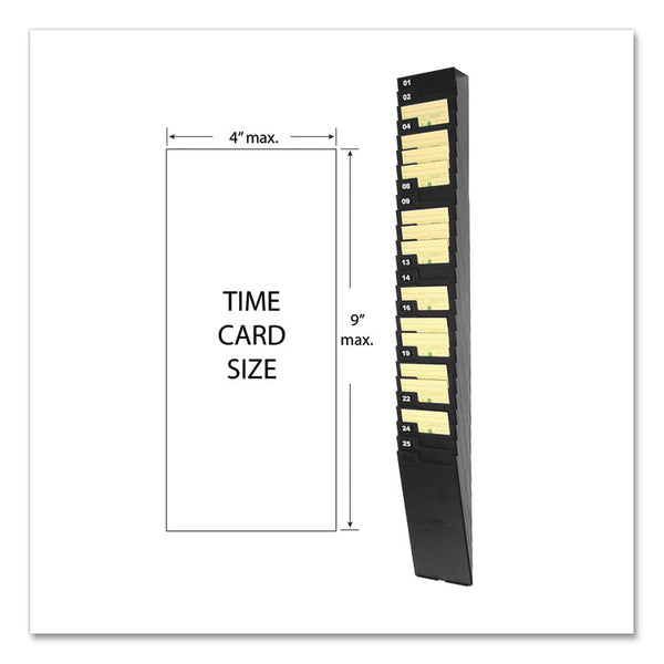 Lathem® Time Time Card Rack for 9" Cards, 25 Pockets, ABS Plastic, Black (LTH259EX)