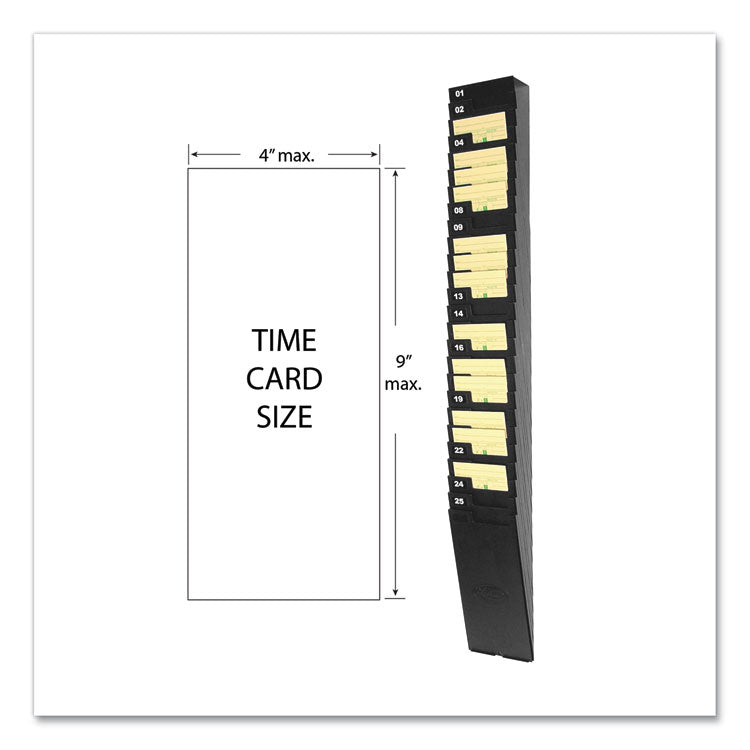 Lathem® Time Time Card Rack for 9" Cards, 25 Pockets, ABS Plastic, Black (LTH259EX) Each