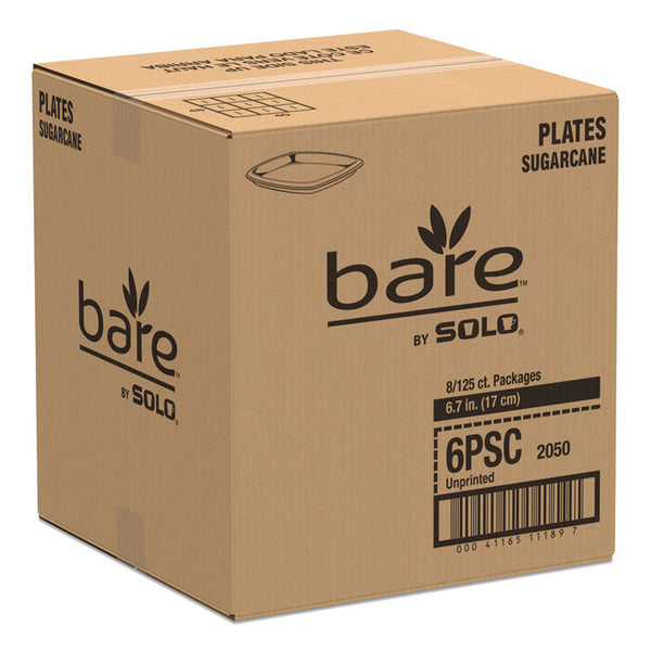 Solo Bare Eco-Forward Dinnerware, 6 7/10" Plate, Ivory, 125/Pack (SCC6PSC2050CT) Case of 1000