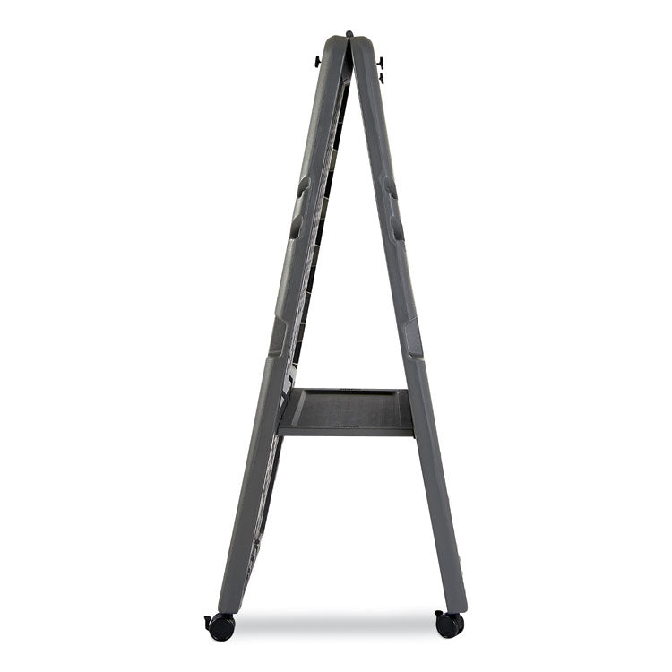 Iceberg Ingenuity Presentation Flipchart Easel with Dry Erase Surface, 33 x 28, 73" Tall Easel, Charcoal Polyethylene Frame (ICE30237) Each