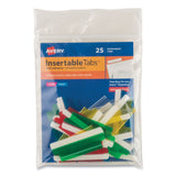 Avery® Insertable Index Tabs with Printable Inserts, 1/5-Cut, Assorted Colors, 2" Wide, 25/Pack (AVE16239) Pack of 25