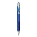 BIC® Velocity Easy Glide Ballpoint Pen, Retractable, Medium 1 mm, Blue Ink, Translucent Blue Barrel, Dozen (BICVLG11BE)