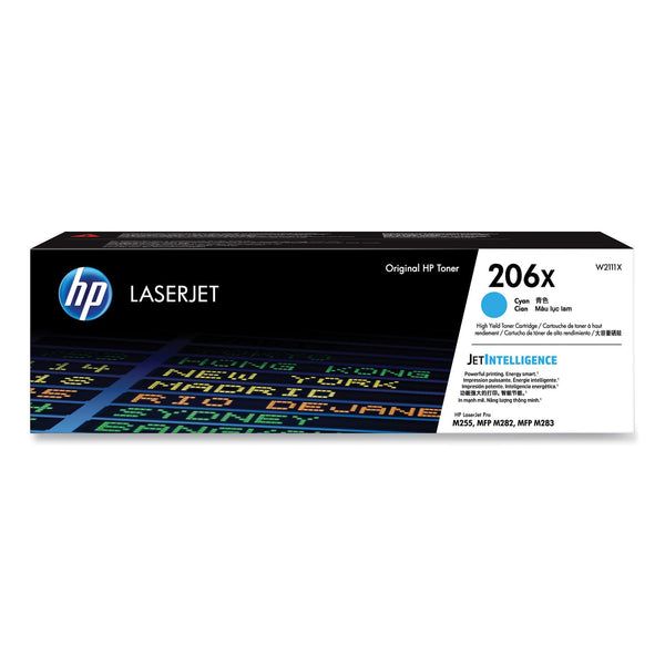 HP HP 206X, (W2111X) High-Yield Cyan Original LaserJet Toner Cartridge (HEWW2111X)