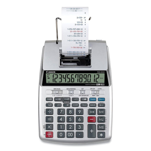 Canon® P23-DHV-3 12-Digit Desktop Calculator, Black/Red Print, 2.3 Lines/Sec (CNM2279C001)