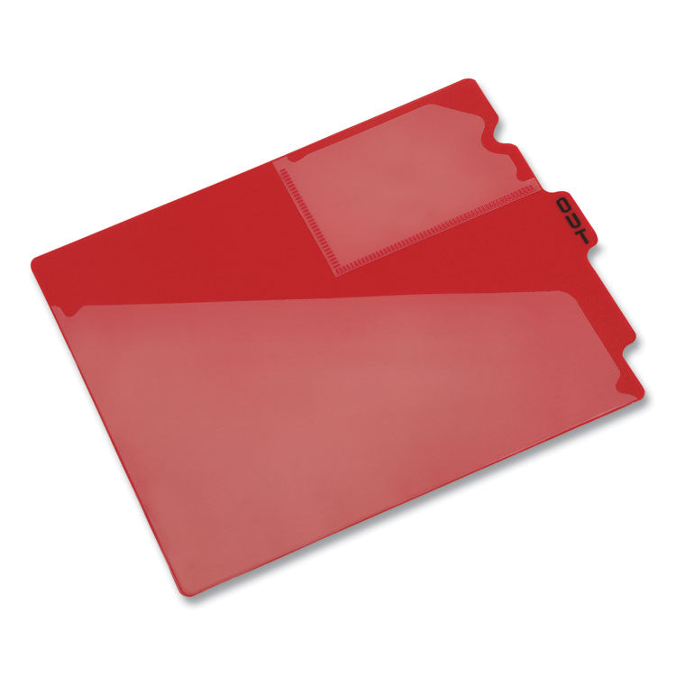 Pendaflex® Colored Poly Out Guides with Center Tab, 1/3-Cut End Tab, Out, 8.5 x 11, Red, 50/Box (PFX13541) Box of 50