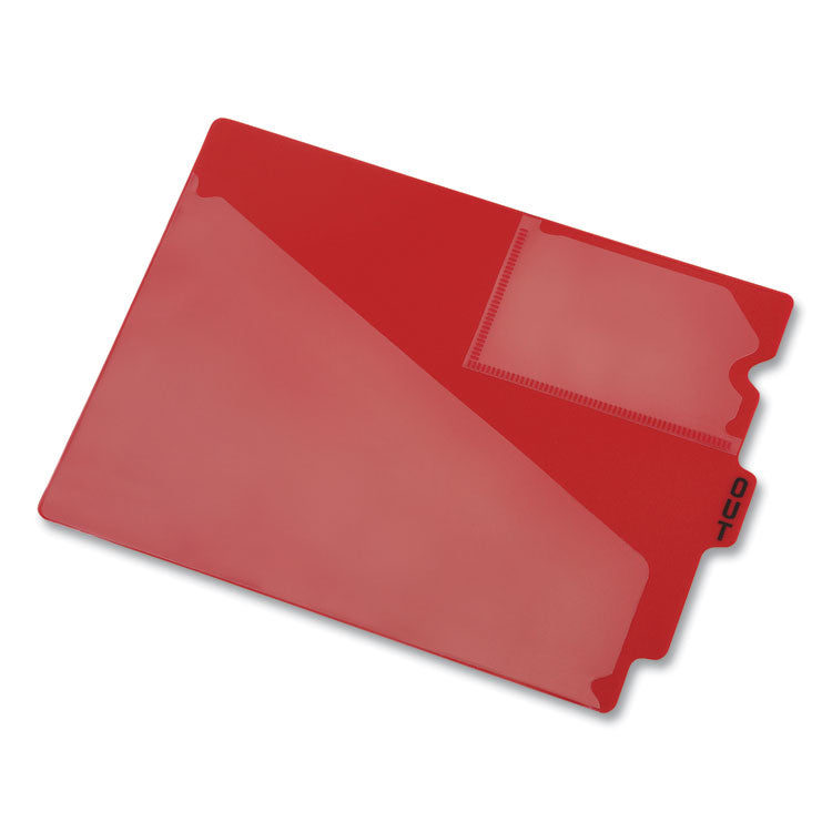 Pendaflex® Colored Poly Out Guides with Center Tab, 1/3-Cut End Tab, Out, 8.5 x 11, Red, 50/Box (PFX13541) Box of 50