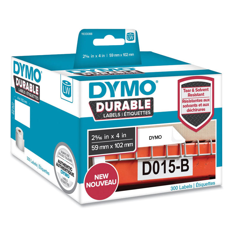 DYMO® LW Durable Multi-Purpose Labels, 2.31" x 4", White, 300 Labels/Roll (DYM1933088EA)