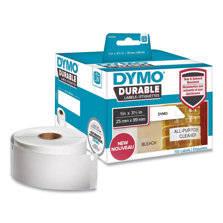 DYMO® LW Durable Multi-Purpose Labels, 1" x 3.5", White, 700 Labels/Roll (DYM1933081EA)