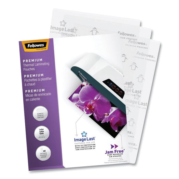 Fellowes® ImageLast Laminating Pouches with UV Protection, 5 mil, 9" x 11.5", Gloss Clear, 60/Pack (FEL5288001)