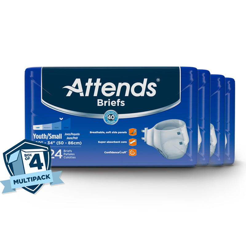 Attends® Unisex Youth Incontinence Brief Small Disposable Heavy Absorbency (959837_CS) 96/CS