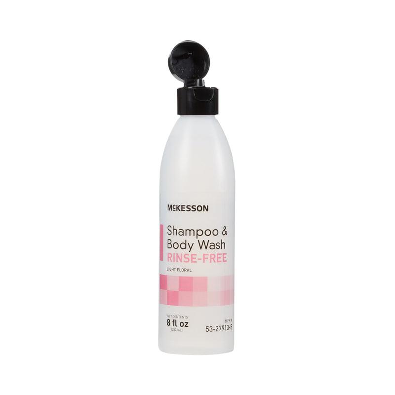 McKesson Rinse-Free Shampoo and Body Wash 8 oz. Flip Top Bottle Light Floral Scent (877023_CS) 48/CS